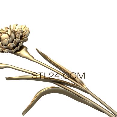 Art panel ( panel two carnations, PD_0334) 3D models for cnc